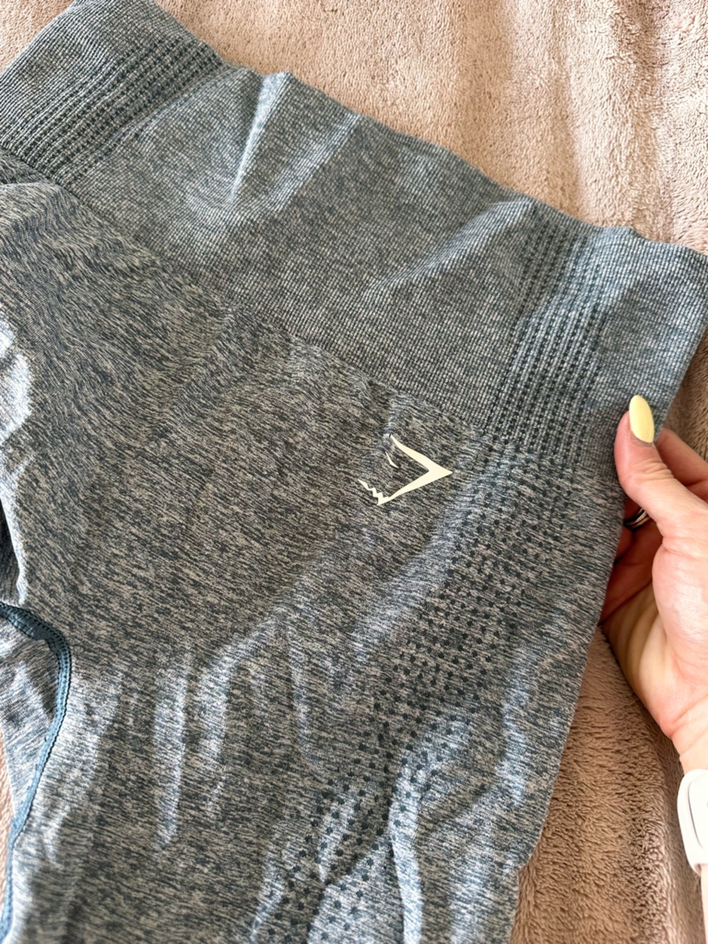 Gymshark Seamless High-Waist Leggings in Heather Gray/blueish